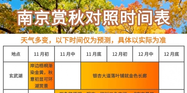 2025南京赏秋时间表来啦！！